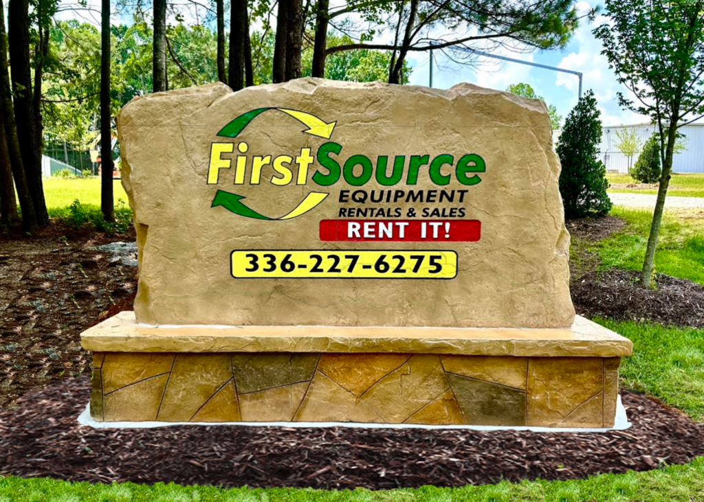 Commercial signage custom stone monument signs